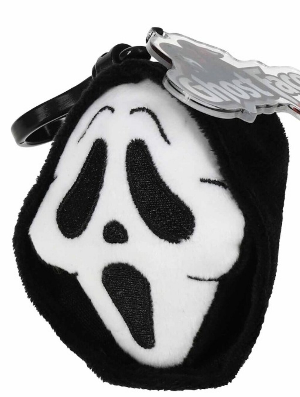 Culturefly Black Ghost Face Scream Plush Keychain Bag Charm
